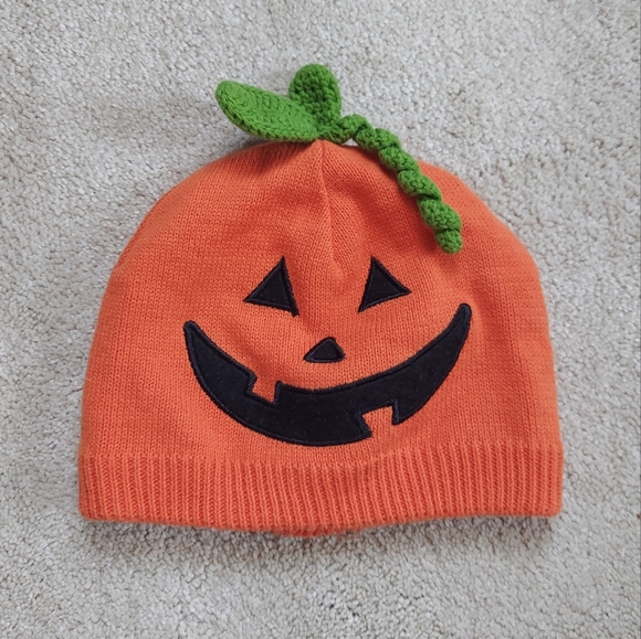 Knit Pumpkin Hat - Picture 1 of 7